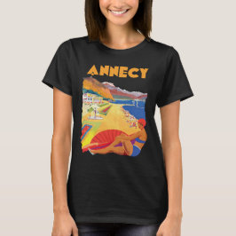 アヌシー フランス アルプス湖 レトロ トラベル Tシャツ