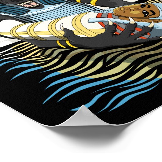 アヌビスエンシェントエジプト神イラストレーション ポスター (角)