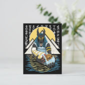 アヌビスエンシェントエジプト神イラストレーション ポストカード (スタンド正面)