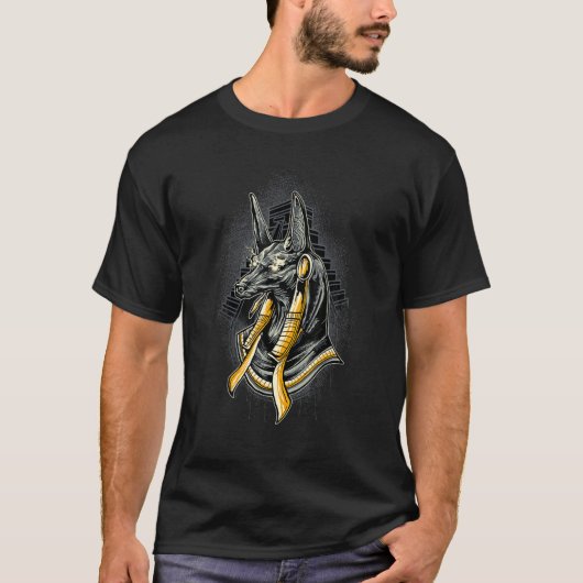 アヌビス古代エジプト神の象形文字 Tシャツ (正面)