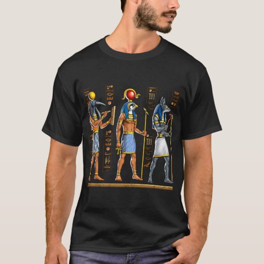 アヌビス・トト・ホルス エジプトの神々 Tシャツ (正面)