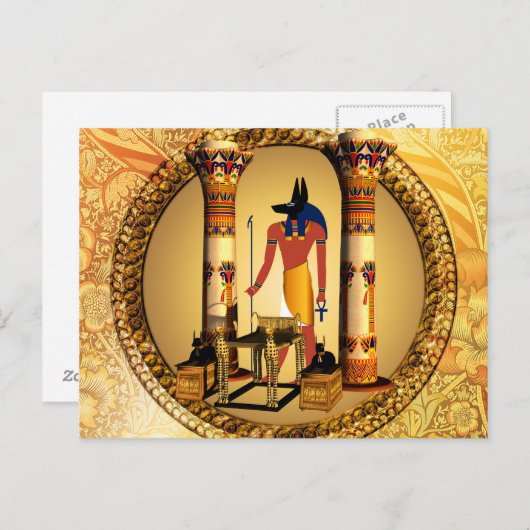 アヌビス、古代エジプトの神の死んだ儀式 ポストカード (正面/裏面)