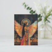 アヌンナキの星の女神、イナンナの抽象的なモザイクアート ポストカード (スタンド正面)