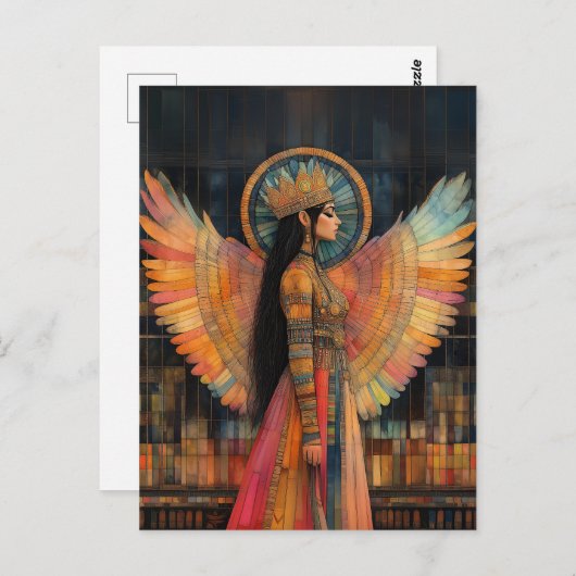 アヌンナキの星の女神、イナンナの抽象的なモザイクアート ポストカード (正面/裏面)