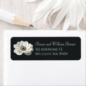 アネノメエレガントフラワーブラック&ホワイトアドレス ラベル (インサイチュ)