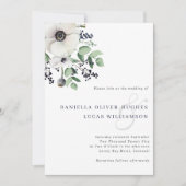 アネモエレガントネ&ネイビー冬のベリー結婚ズ 招待状 (正面)