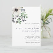 アネモエレガントネ&ネイビー冬のベリー結婚ズ 招待状 (スタンド正面)