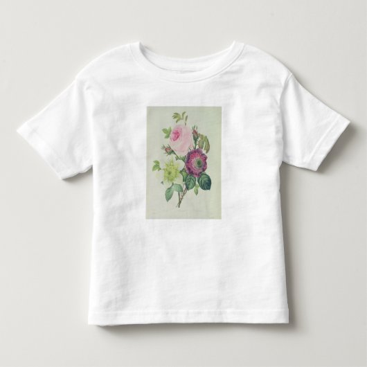 、アネモネおよびClematideは上がりました トドラーTシャツ (正面)