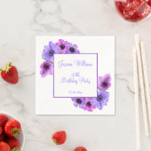 アネモネかわいらしフローラ25誕生日 スタンダードカクテルナプキン (インサイチュ)