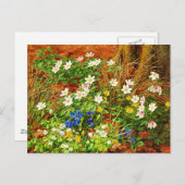 アネモネとスミレのある森の床 ポストカード (正面/裏面)