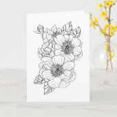 アネモネのシャクヤク色それあなた自身ブランクの挨拶 カード (黄色い花)