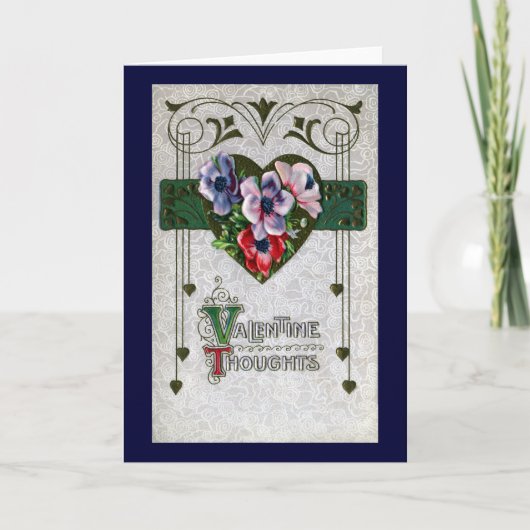 アネモネのヴィンテージのバレンタイン シーズンカード (正面)