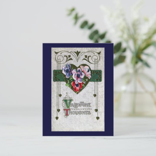 アネモネのヴィンテージのバレンタイン シーズンポストカード (スタンド正面)