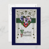 アネモネのヴィンテージのバレンタイン シーズンポストカード (正面/裏面)