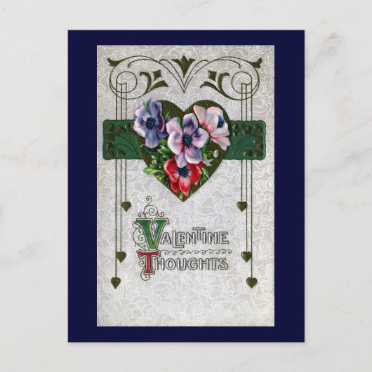 アネモネのヴィンテージのバレンタイン シーズンポストカード (正面)