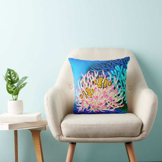 アネモネの枕の珊瑚礁のピエロの魚 クッション (椅子)