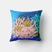 アネモネの枕の珊瑚礁のピエロの魚 クッション (裏面)