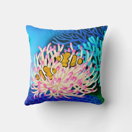 アネモネの枕の珊瑚礁のピエロの魚 クッション (裏面)