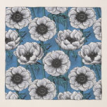 アネモネの白い庭 スカーフ<br><div class="desc">Illustratorのアネモ描ネの花は、シームレスなベクトルパターンです。</div>