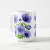アネモネの紫色の花束 コーヒーマグカップ (正面左)