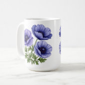 アネモネの紫色の花束 コーヒーマグカップ (正面左)