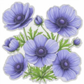 アネモネの紫色の花束 シール (正面)