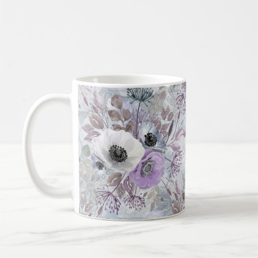 アネモネの繊細な花束。 コーヒーマグカップ (左)