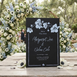 アネモネの花のエレガントな結婚式の延期通知 招待状