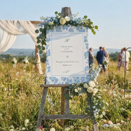 アネモネの花のエレガントな結婚式受付サイン 招待状