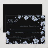 アネモネの花のエレガントな結婚式RSVPカード 招待状 (正面/裏面)