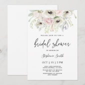 アネモネの花のブライダルシャワー 招待状 (正面/裏面)