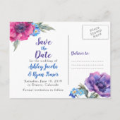 アネモネの花の写真の結婚式の保存日付 案内ポストカード (裏面)