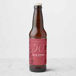 アネモネの花の驚きの誕生日 赤い自然な花 ビールラベル