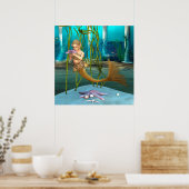 アネモネの花を持つ人魚 ポスター (キッチン)