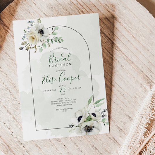 アネモネの花束アーチ ブライダルシャワー 招待状