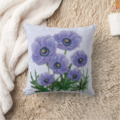 アネモネの花柄の枕 クッション (ブランケット)