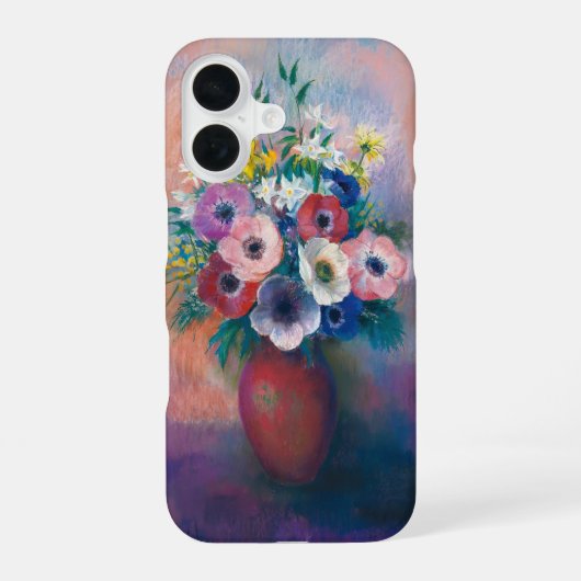 アネモネの花瓶 | オディロン・ルドン iPhone 16ケース (裏面)