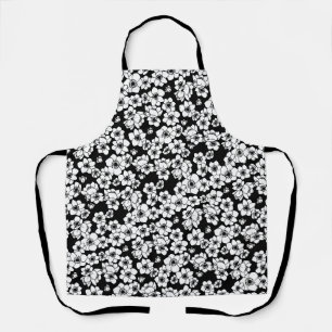 アネモネの花(白黒) エプロン