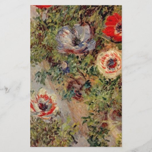 アネモネの運命のギフトが付いているクロード・モネの静物画 便箋 (正面)