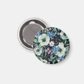 アネモネの野生の花：ヴィンテージ水彩模様 マグネット (正面/裏面)