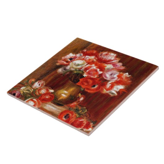 アネモネはピエールルノアールの素晴らしアート絵画の作品。 タイル (側面)