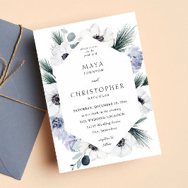 アネモネウィンターホワイト結婚フローラ 招待状