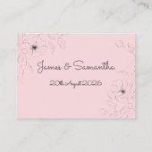 アネモネオン淡い色のバラフラット座席表 プレイスカード (裏面)