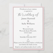 アネモネオン淡い色のバラ結婚式招待状 招待状 (裏面)