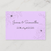 アネモネオン淡い色の薄紫フラット座席表 プレイスカード (裏面)