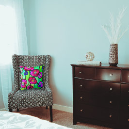 アネモネガラスアート クッション