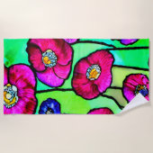 アネモネガラスアート ビーチタオル (正面)