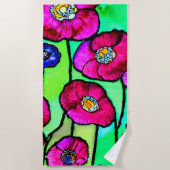 アネモネガラスアート ビーチタオル (正面)