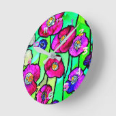 アネモネガラスアート ラウンド壁時計 (傾斜)