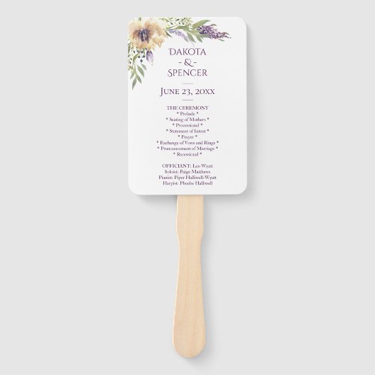 アネモネグリーナリーフローラシック結婚ボホの儀式 ハンドファン (正面)